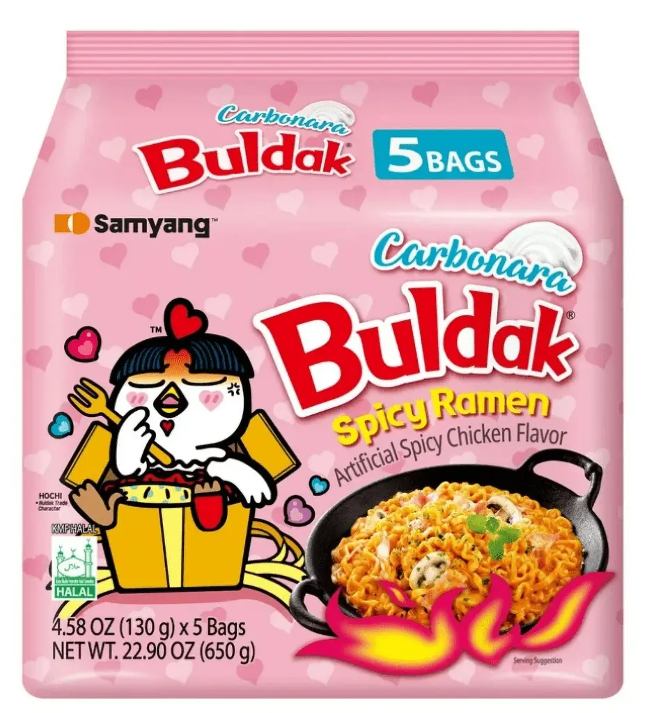 Samyang noodle hot chicken carbonara 130 gr x 5 st