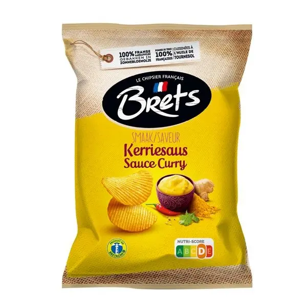 Brets chips met curry smaak 125 gr x 10 st