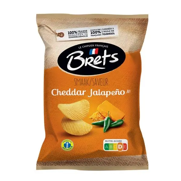 Brets chips met cheddar jalapeño smaak 125 gr x 10 st