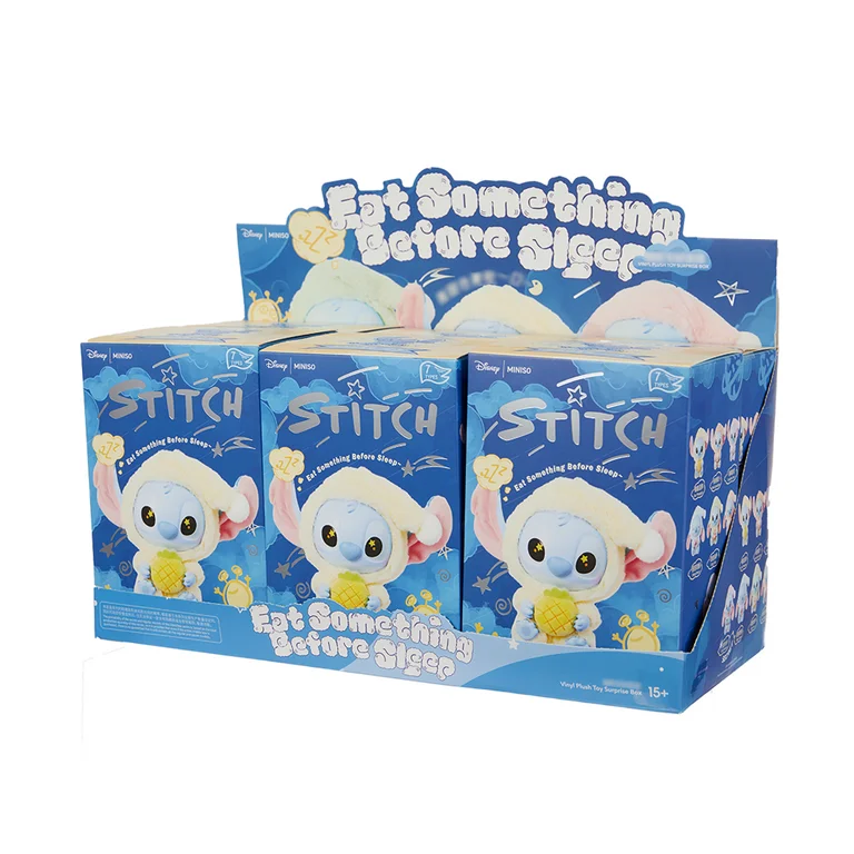 Miniso Stitch Eat Something Before You Sleep Plush Blind 6 Stuk